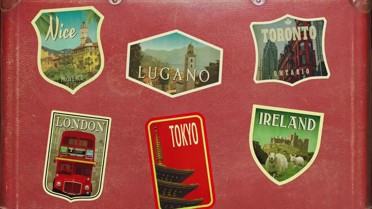 Lugano Switzerland Travel Sticker: Vintage-style  Luggage Decal