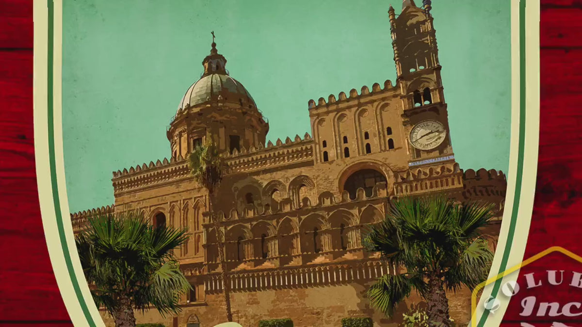 Palermo Sicily Vintage Travel Sticker: Luggage, Laptop, Water Bottle