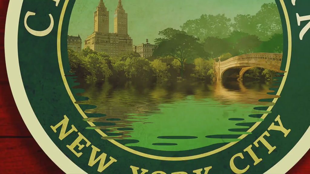 Central Park Travel Sticker: Vintage-style New York Suitcase Decal