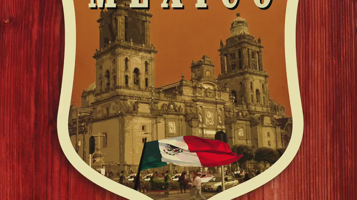 Mexico travel sticker, vintage style decal for suitcase, luggage, car, laptop or water bottle