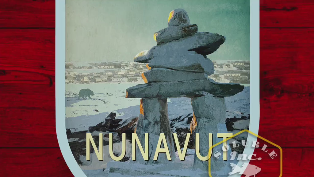 Nunavut Canada, travel sticker, vintage style decal for suitcase, luggage, laptop or water bottle