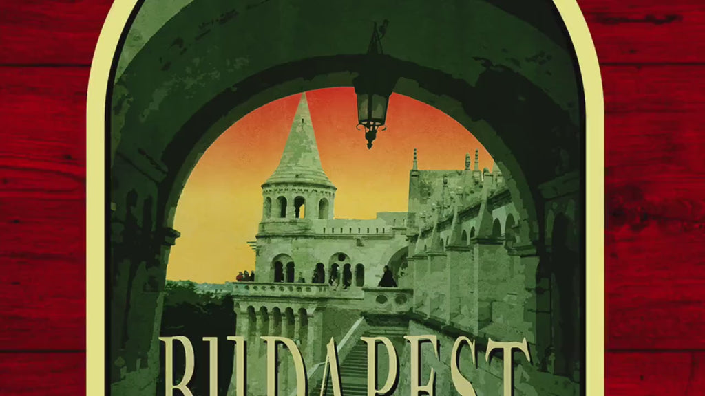 Budapest Travel Sticker: Vintage Suitcase Luggage Decal