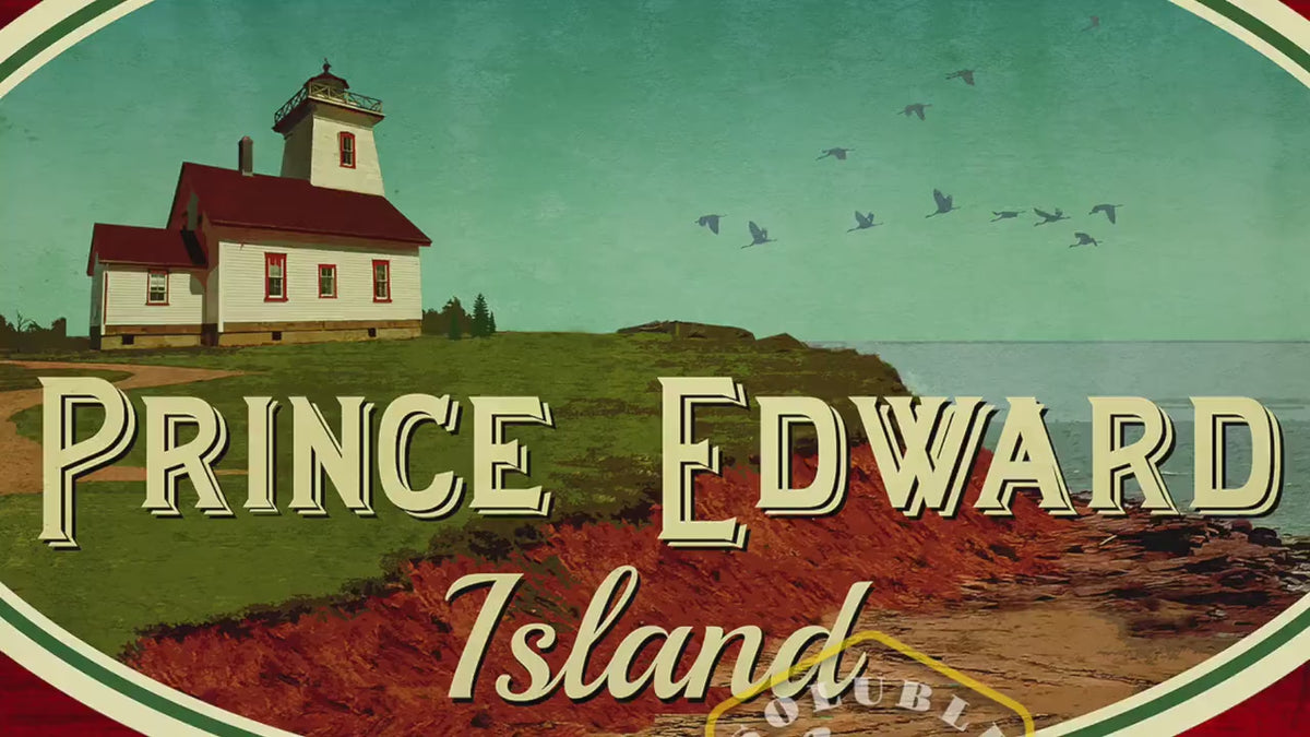 Prince Edward Island Travel Sticker: Vintage Suitcase Decal