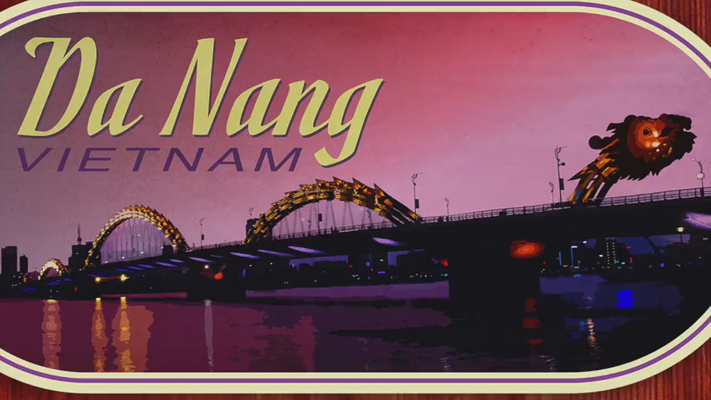 Da Nang Travel Sticker: Vintage-style Vietnam Decal