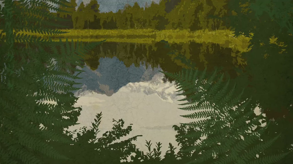 Lake Matheson New Zealand Art Print: Vintage Travel Poster