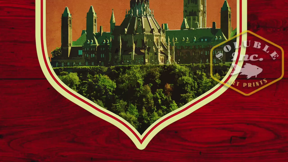 Ottawa Canada travel sticker, vintage style decal for suitcase, luggage, laptop or water bottle