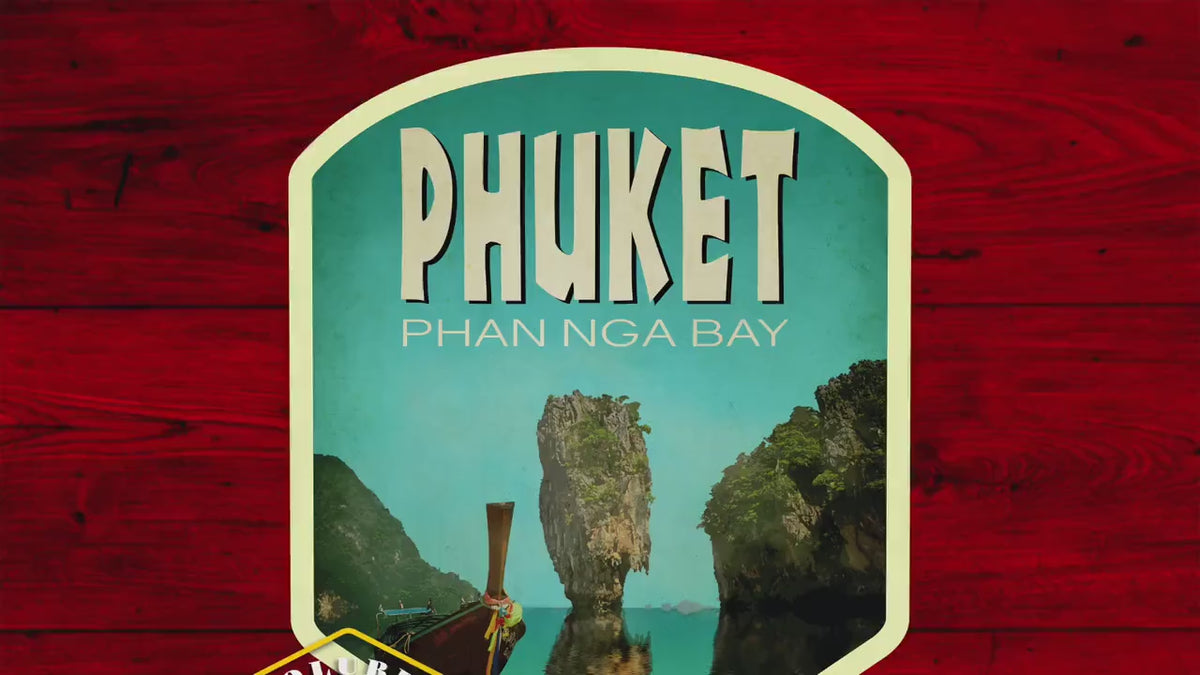 Phuket Thailand travel sticker, vintage style decal for suitcase, luggage, laptop or water bottle