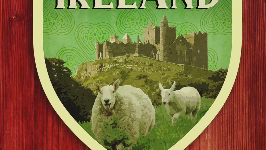 Ireland Travel Sticker: New version, Vintage style Vinyl Decal