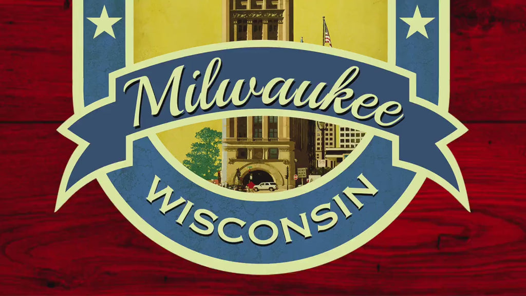 Milwaukee travel sticker, vintage style decal for suitcase, luggage, laptop or water bottle