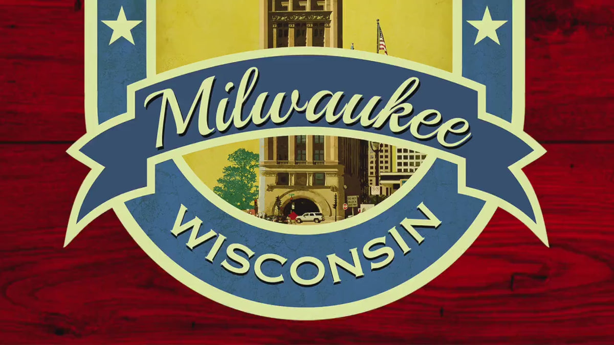 Milwaukee travel sticker, vintage style decal for suitcase, luggage, laptop or water bottle