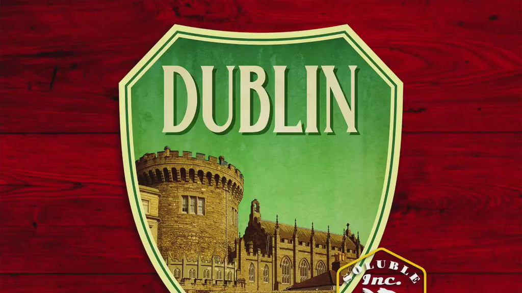 Dublin Ireland Travel Sticker: Vintage Suitcase Decal