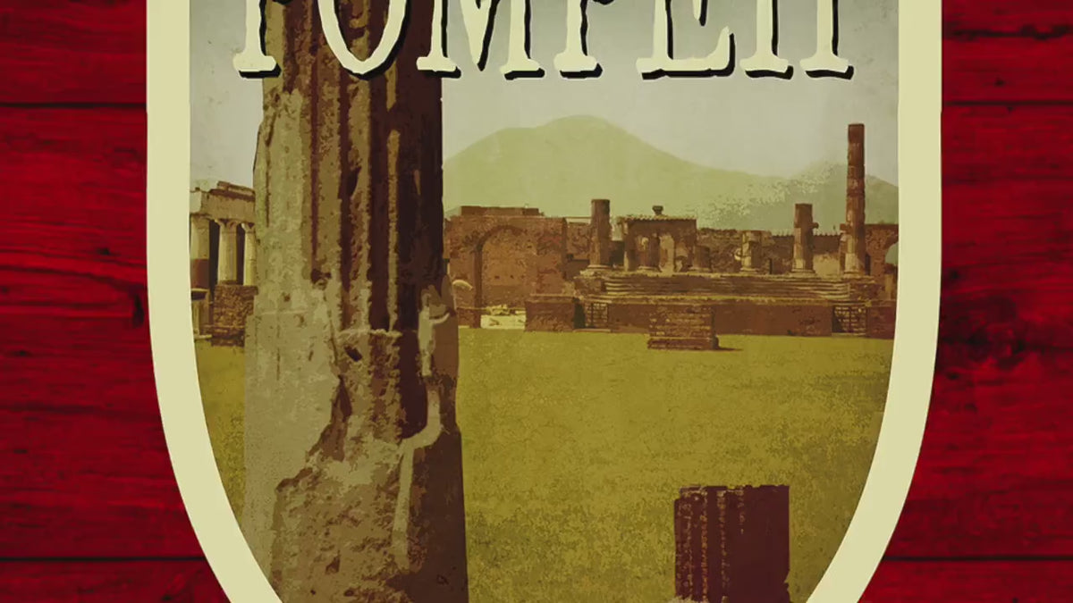 Pompeii Italy Travel Sticker: Vintage-Style Luggage Decal