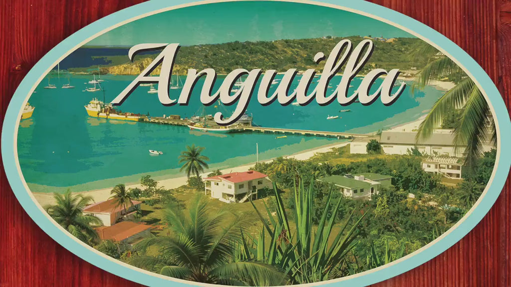 Anguilla travel sticker, vintage style decal for suitcase, luggage, laptop or water bottle