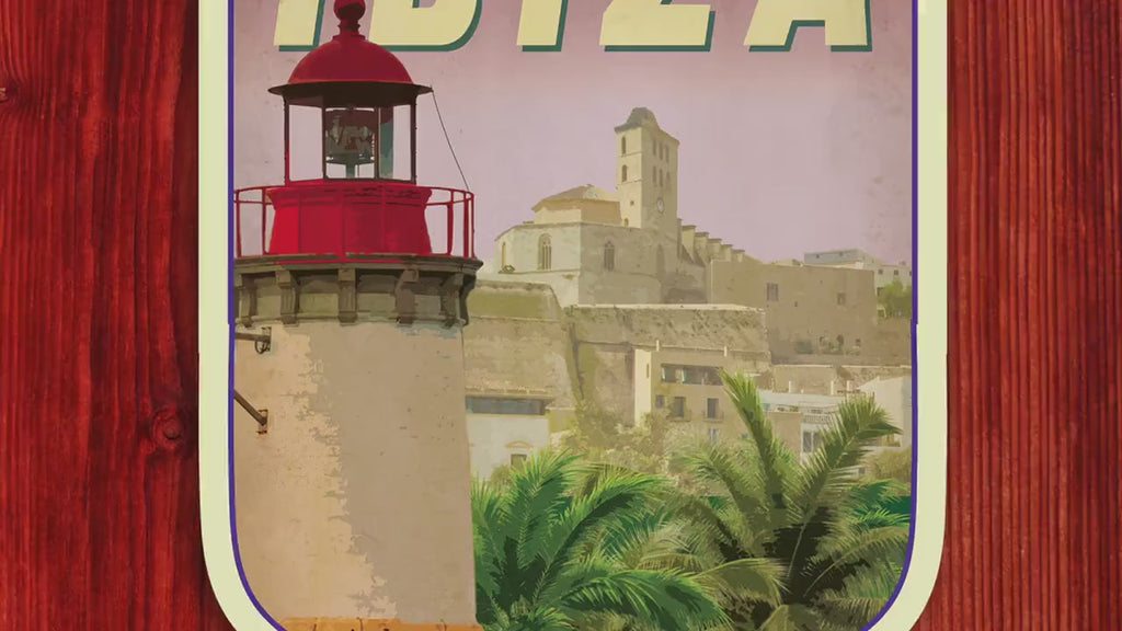Ibiza Spain Travel Sticker: Vintage-Style Luggage Decal